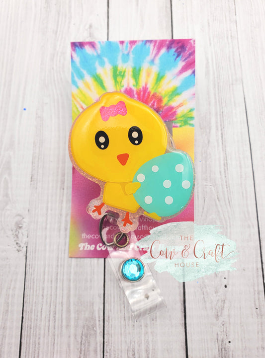 Easter Chick Badge Reel, Easter Badge Reel, Nurse Badge Reel, Easter ID Holder, Holiday Badge Reel