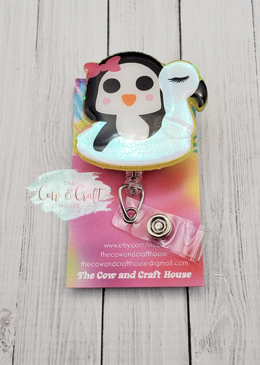 Penguin Floatie Badge Reel: Summer Fun, Nurse Gift