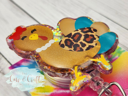 Turkey Glitter Badge Reel: Thanksgiving Holiday Nurse Gift