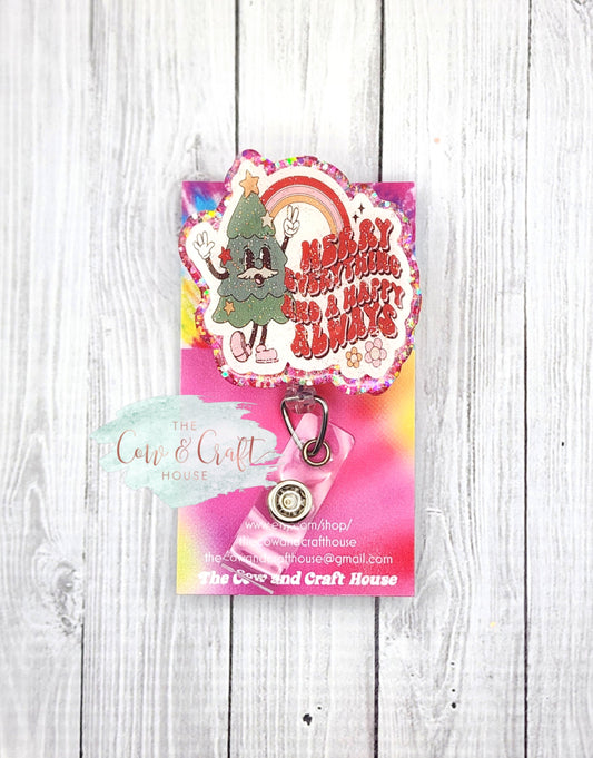 Christmas Badge Reel: Glitter Epoxy Nurse Gift