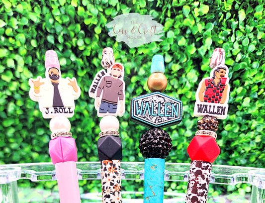 Beaded Pen: Morgan Wallen, Jelly Roll, Custom Silicone Bead Pen