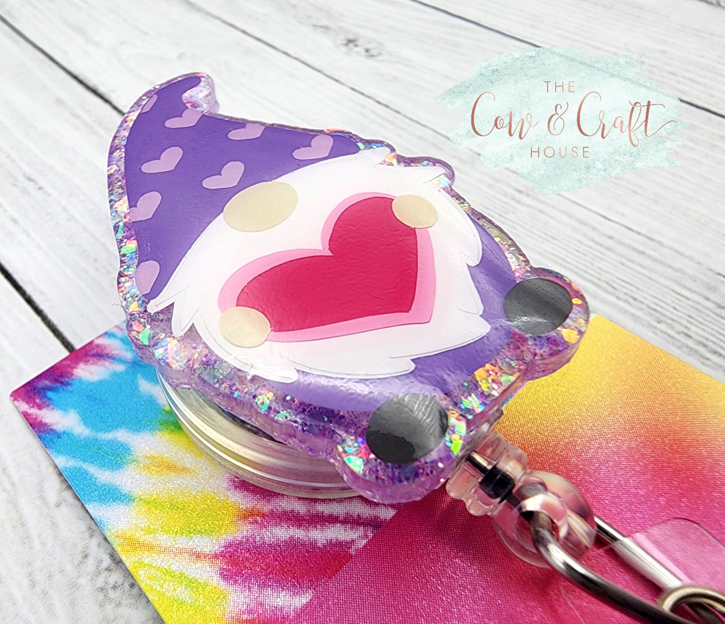 Gnome Valentine Badge Reel: Nurse Radiology Retractable Badge Holder