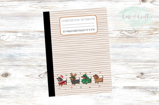 Dachshund Christmas Notebook | Weiner Dog Holiday Journal