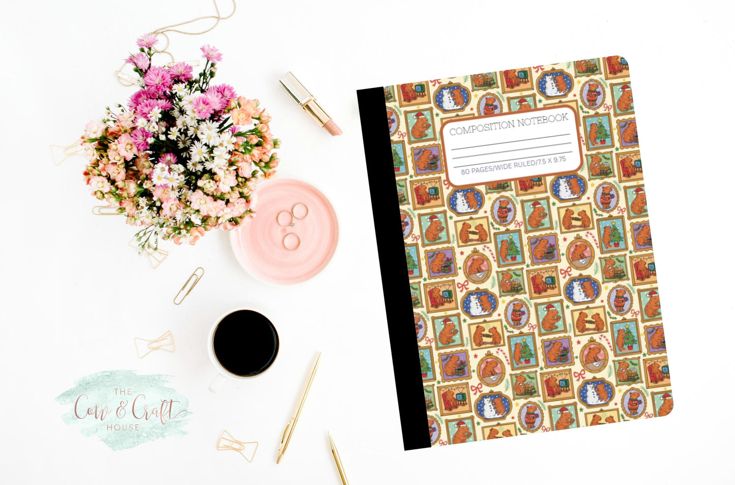 Cute Christmas Capybara Composition Notebook | Holiday Journal