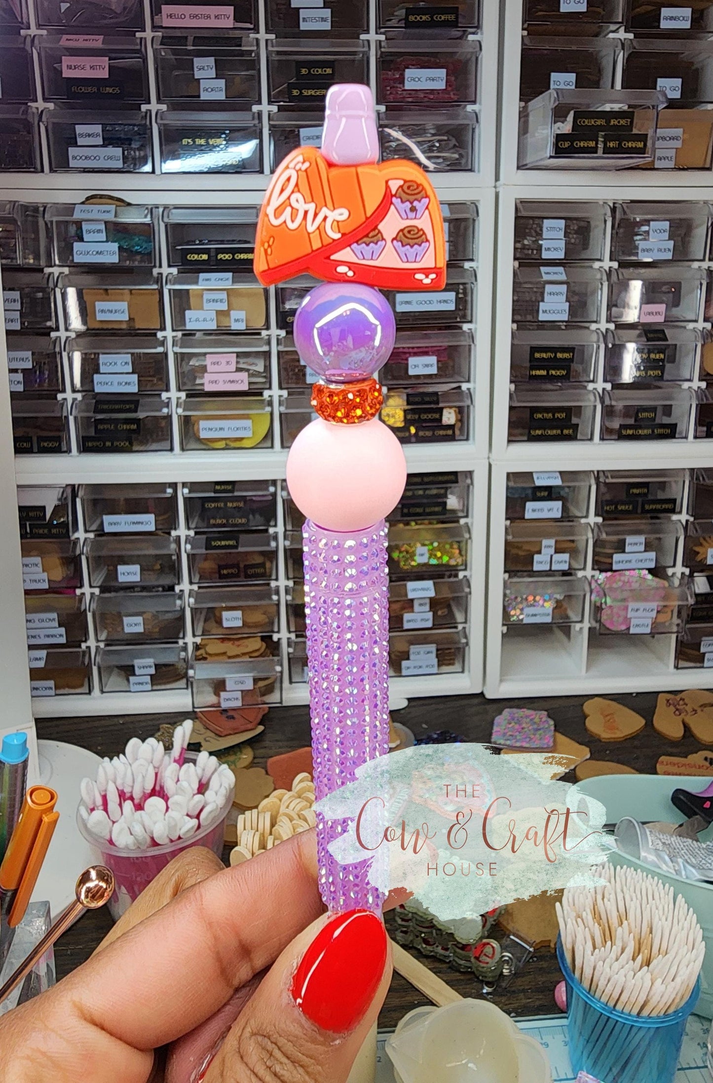 Valentine Beaded Pen | Chocolate Box, Refillable Black Ink