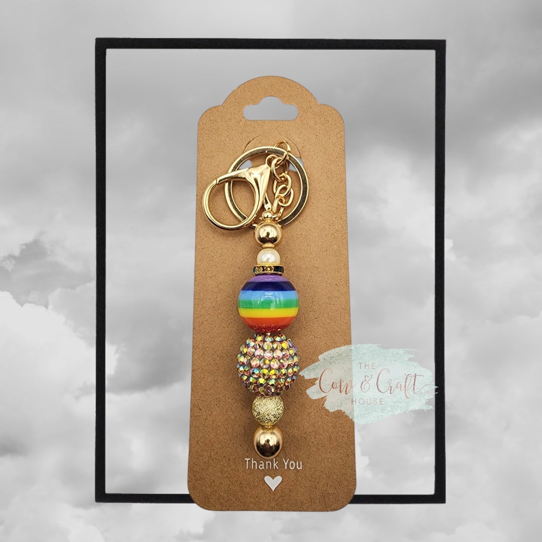 Rainbow Pride Keychain | Handmade Beaded Keychain | Pride Month Gift | Love Is Love Accessory