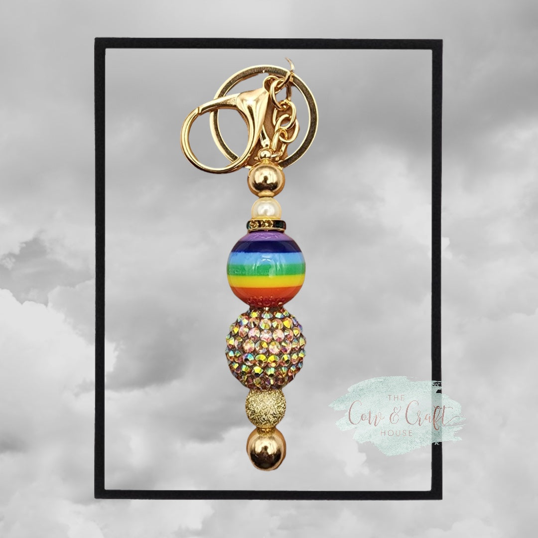 Rainbow Pride Keychain | Handmade Beaded Keychain | Pride Month Gift | Love Is Love Accessory