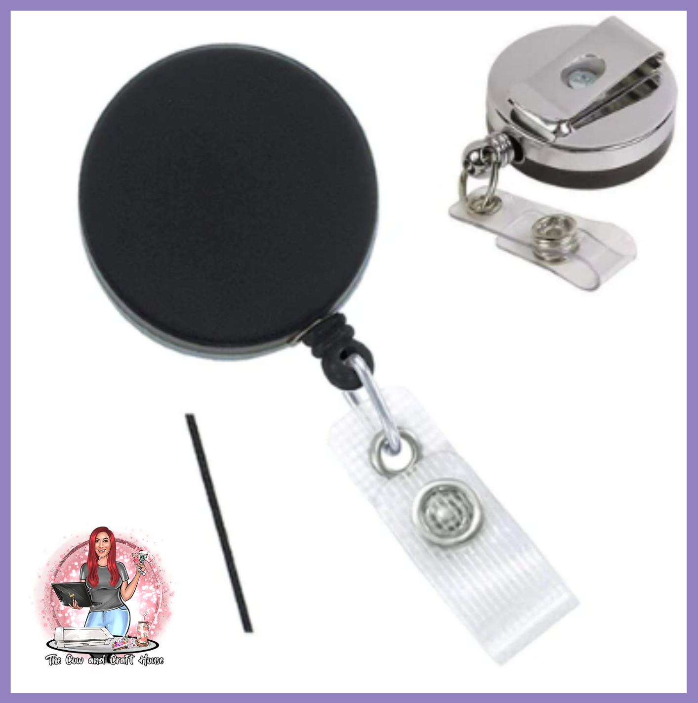 Heavy Duty Badge Reel, Black Chrome, All-Metal Badge Reel