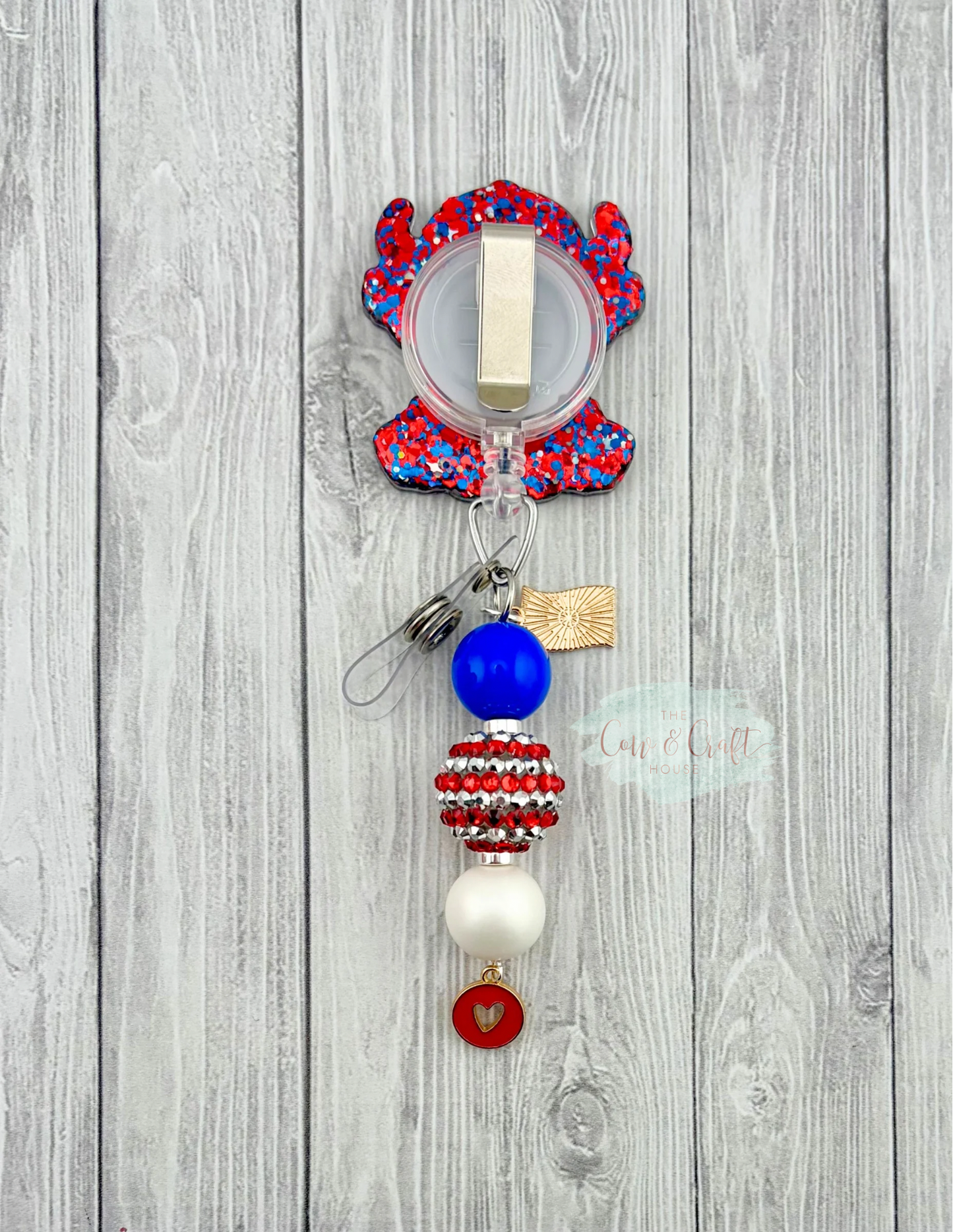 Highland Cow Girl Teacher Breakaway Lanyard 4th of July Independence Day