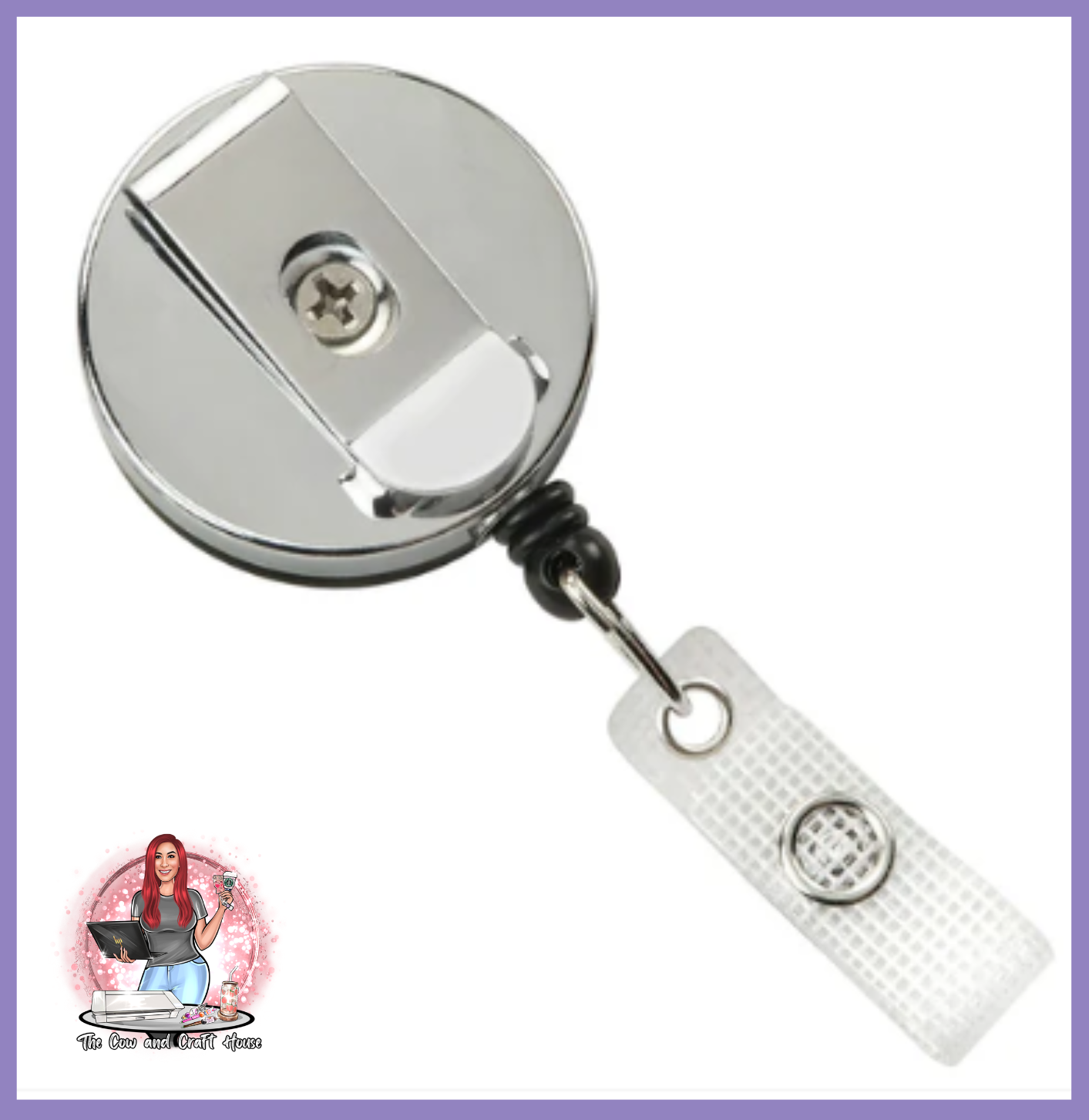 Heavy Duty Badge Reel, Black Chrome, All-Metal Badge Reel