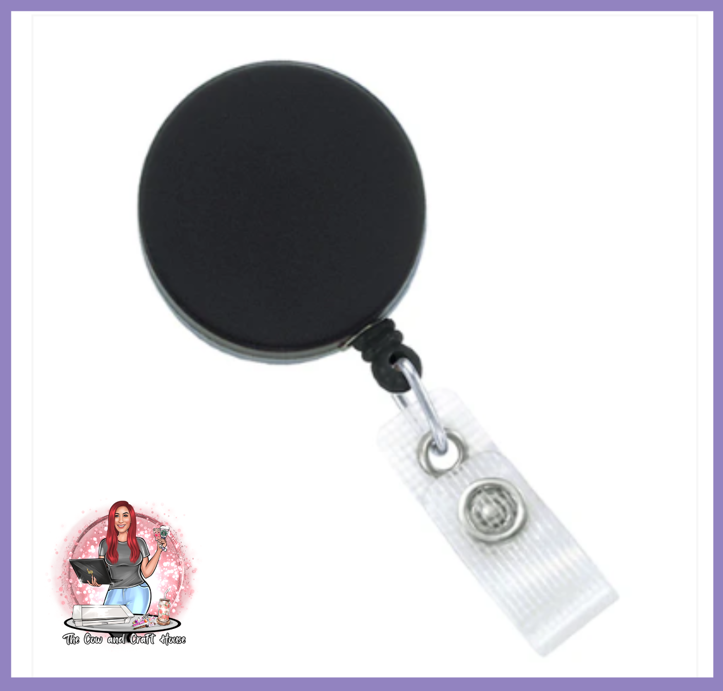 Heavy Duty Badge Reel, Black Chrome, All-Metal Badge Reel