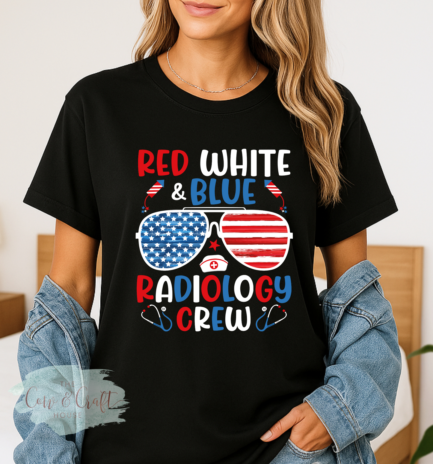 Patriotic Radiology Shirt | Red White and Blue Radiology Crew Tee | X Ray Tech Fourth of July Shirt | CT Tech MRI Tech Gift | Bella Canvas 3001