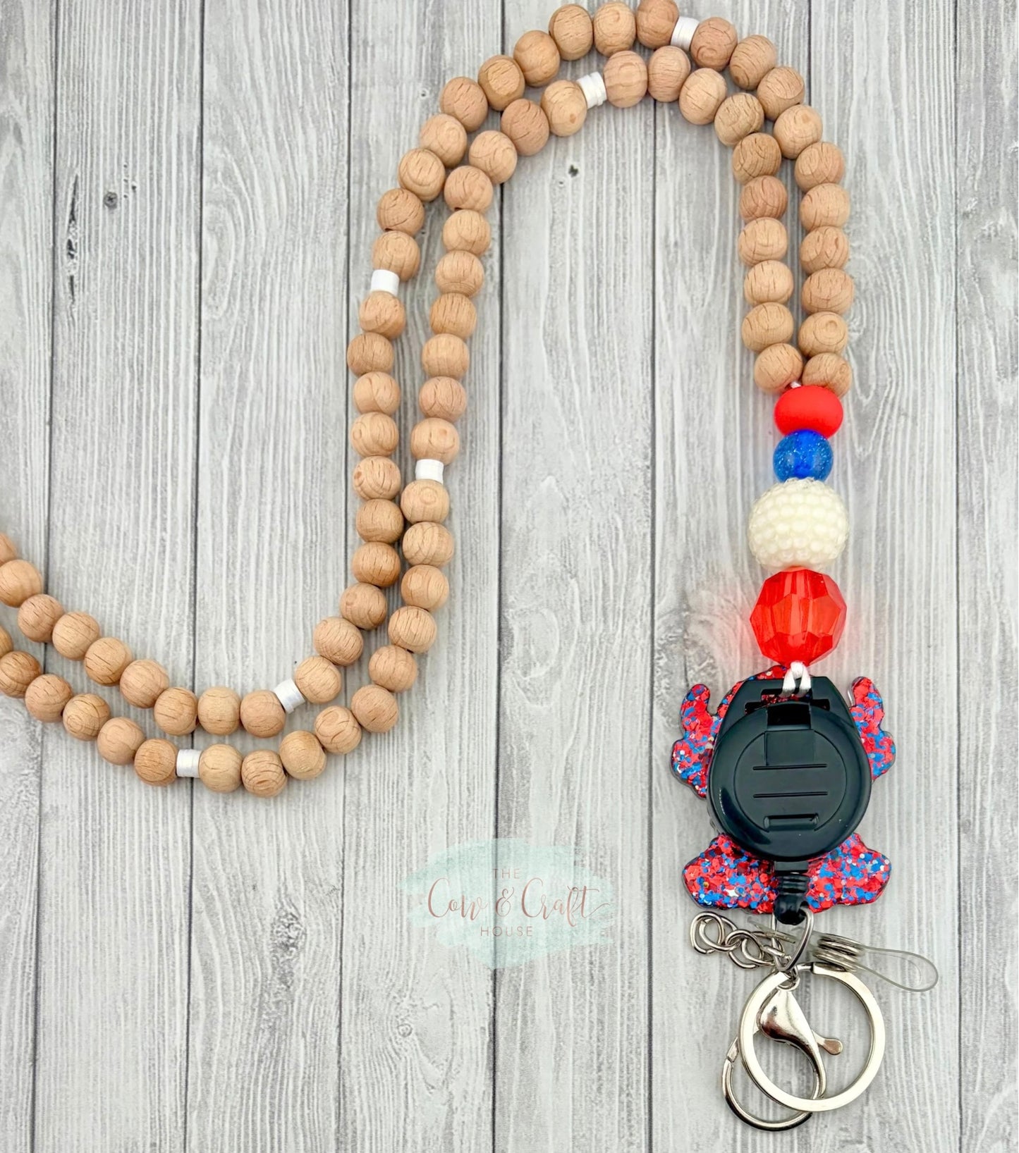 Highland Cow Girl Teacher Breakaway Lanyard 4th of July Independence Day