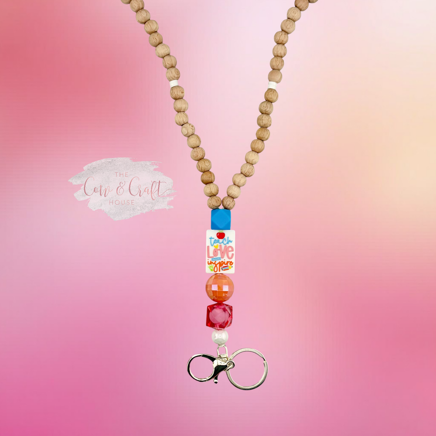 Teacher Breakaway Lanyard | Wood Bead Lanyard | Choose Your Style | Teacher Gift | Badge Holder