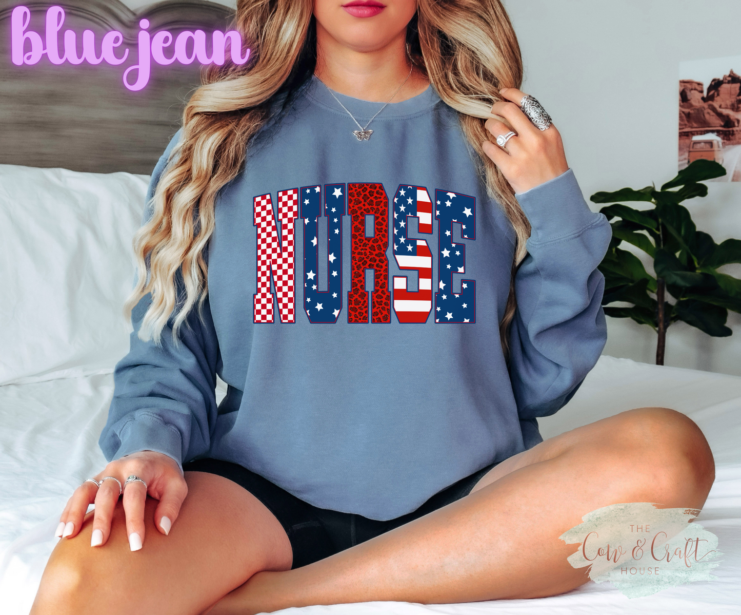 Patriotic Comfort Colors 1566 Sweatshirt, Red White Blue Sweatshirt, USA Stars Sweatshirt, Checkered Leopard Print Sweatshirt, Fourth of July Crewneck, Americana Sweatshirt