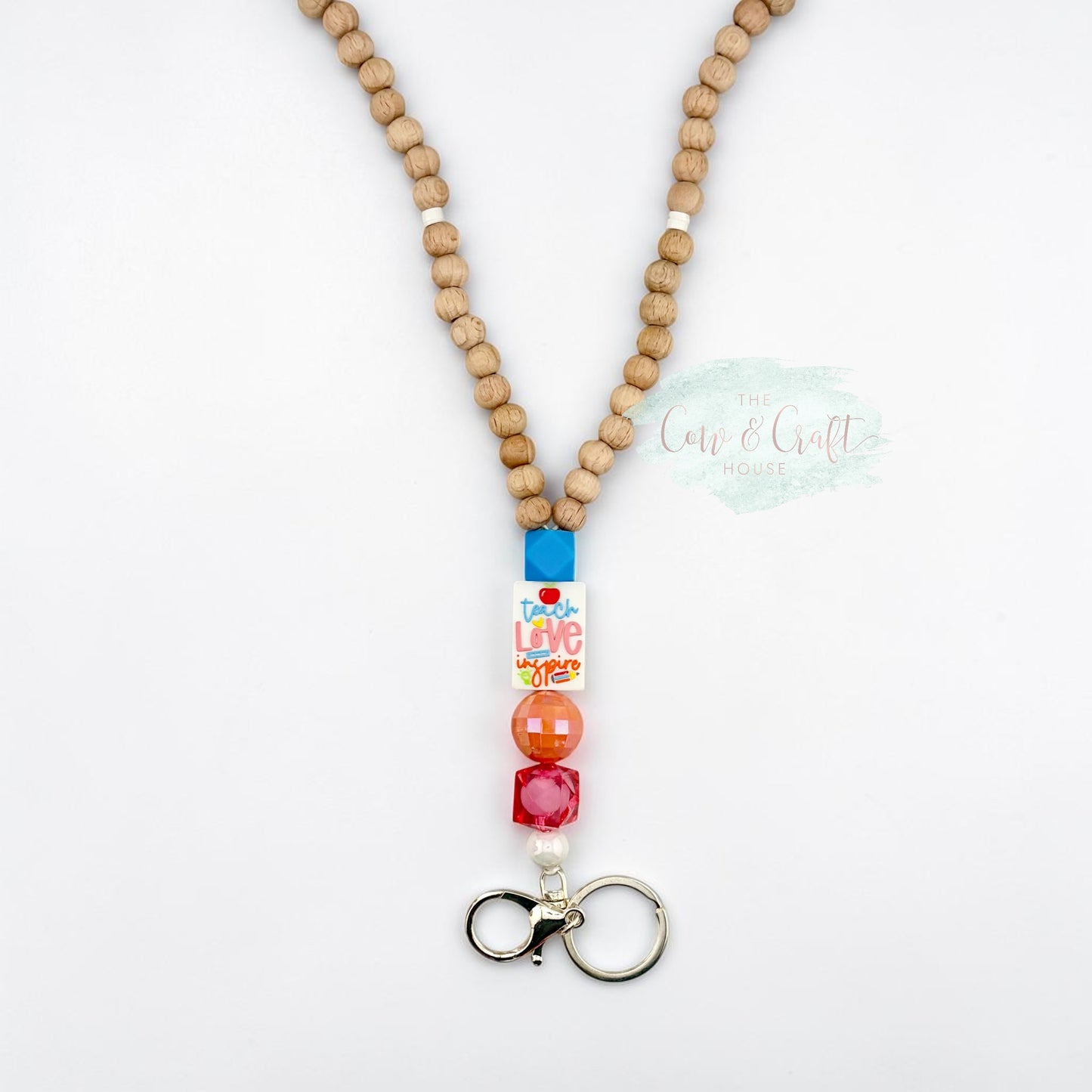 Teacher Breakaway Lanyard | Wood Bead Lanyard | Choose Your Style | Teacher Gift | Badge Holder