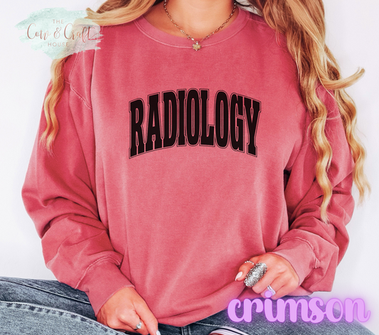 Radiology Sweatshirt Comfort Colors 1566 | Rad Tech Shirt Xray Tech Pullover Imaging Tech Gift