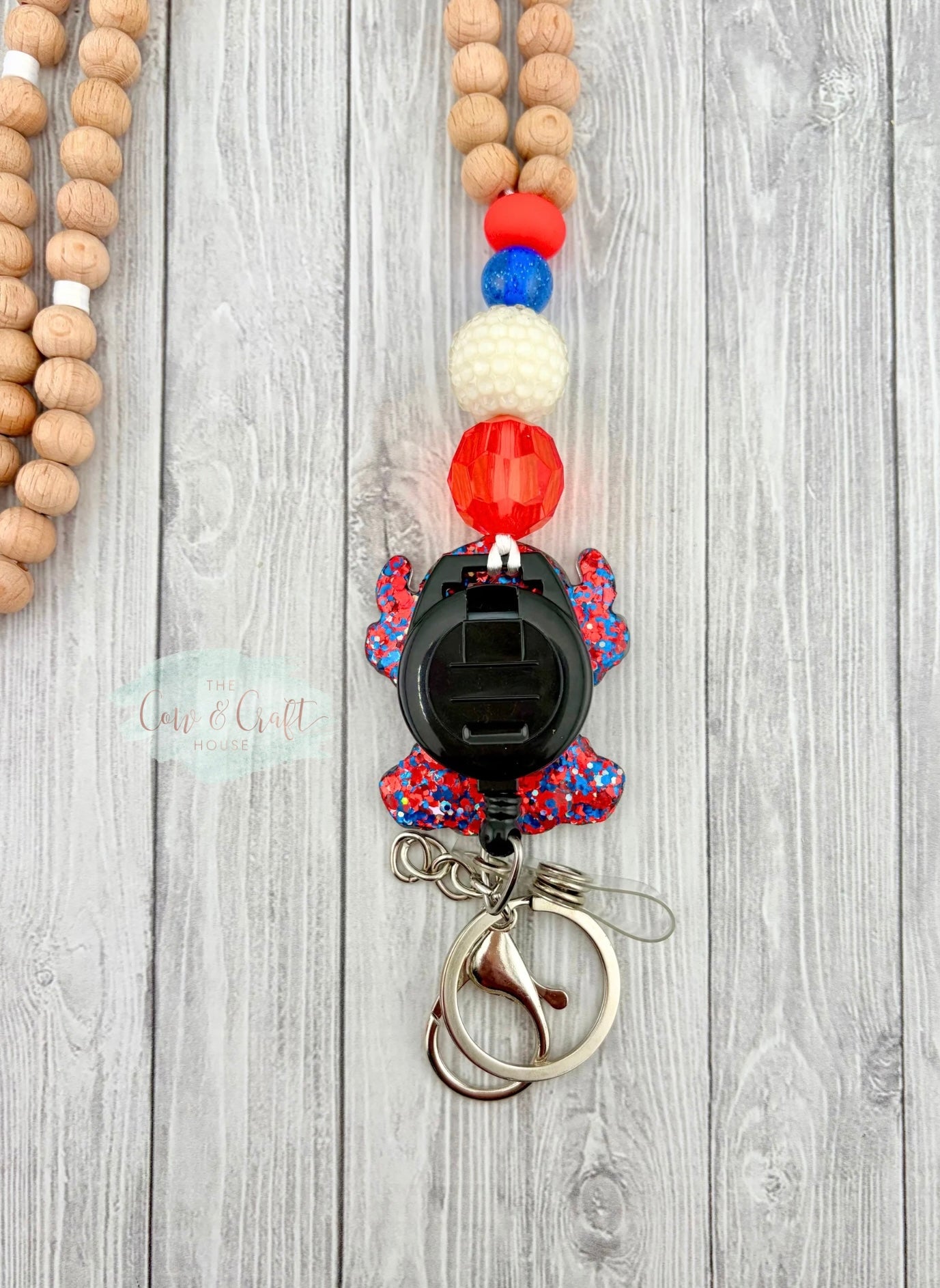 Highland Cow Girl Teacher Breakaway Lanyard 4th of July Independence Day