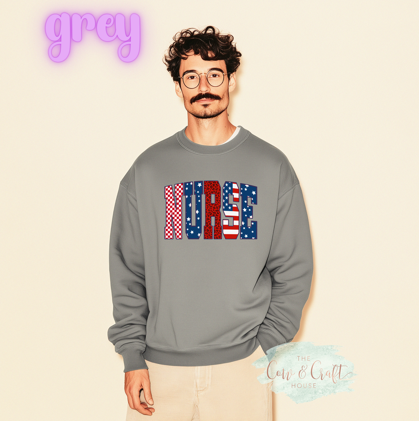Patriotic Comfort Colors 1566 Sweatshirt, Red White Blue Sweatshirt, USA Stars Sweatshirt, Checkered Leopard Print Sweatshirt, Fourth of July Crewneck, Americana Sweatshirt