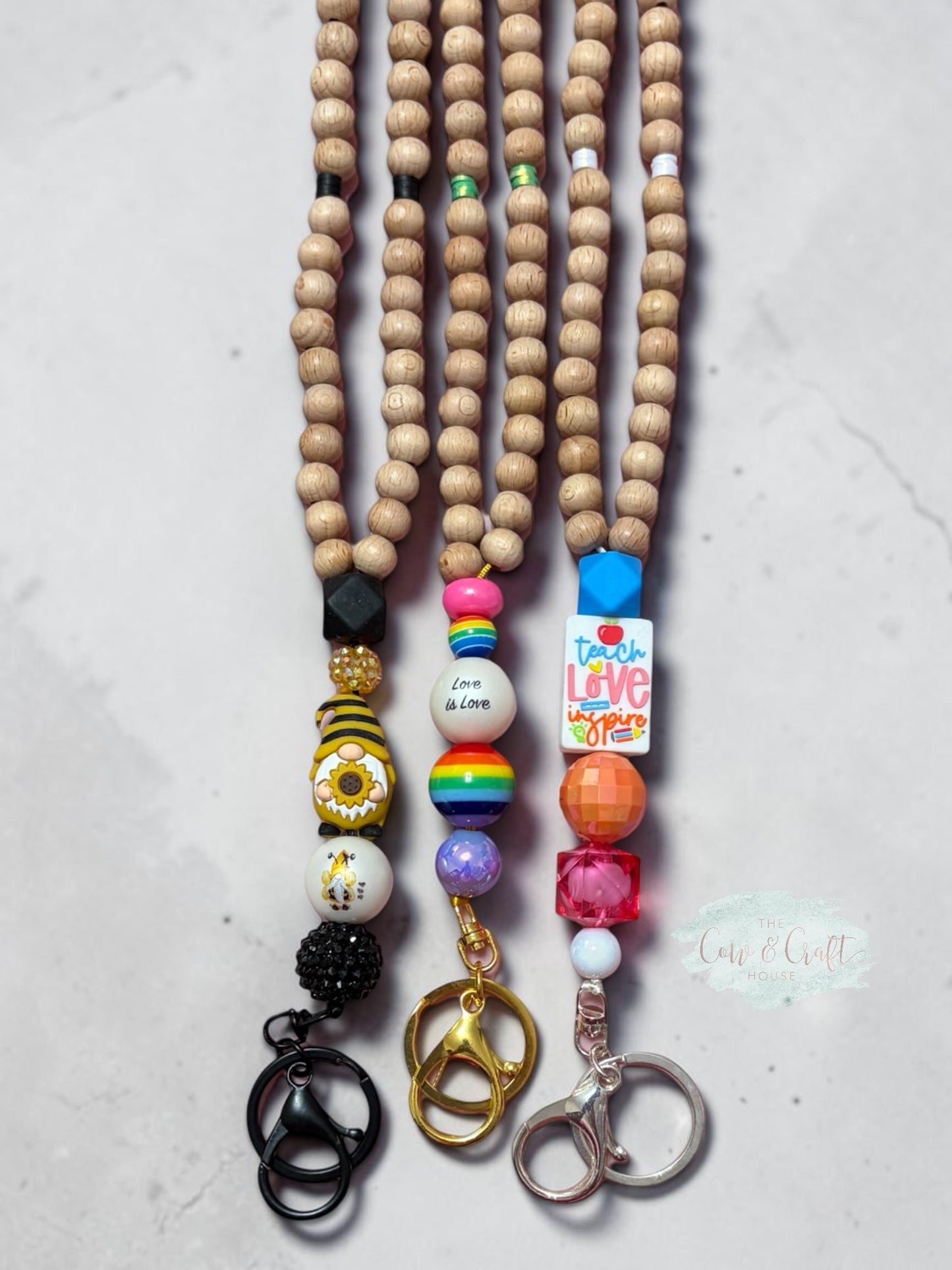 Teacher Breakaway Lanyard | Wood Bead Lanyard | Choose Your Style | Teacher Gift | Badge Holder