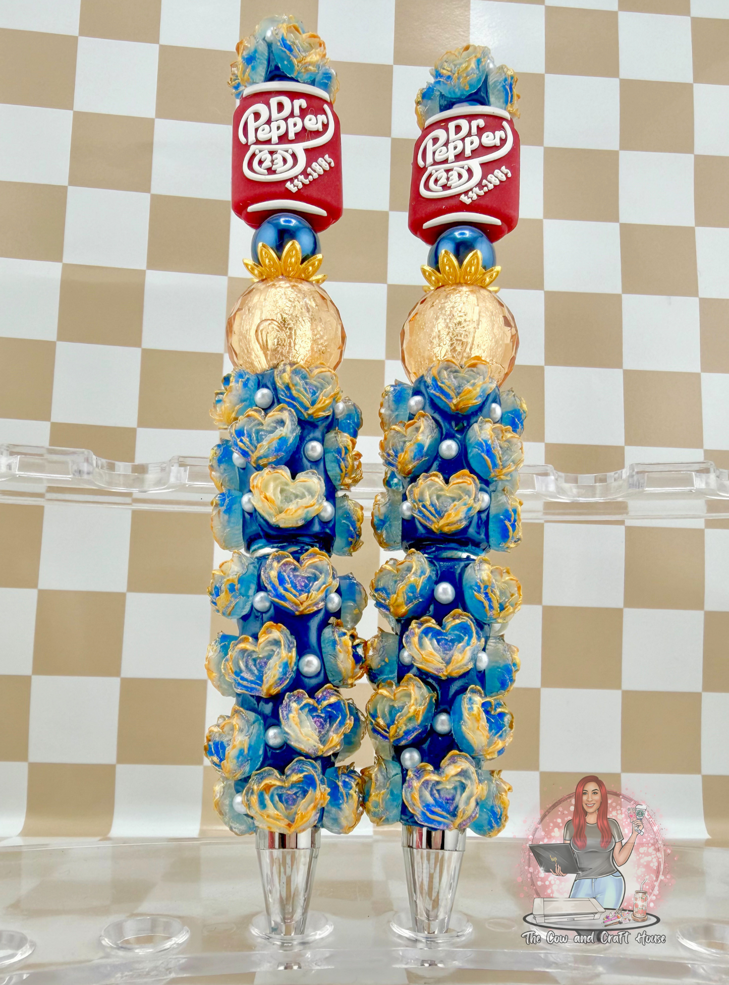 Dr Pepper Beaded Pen – Black Ink Twist Pen