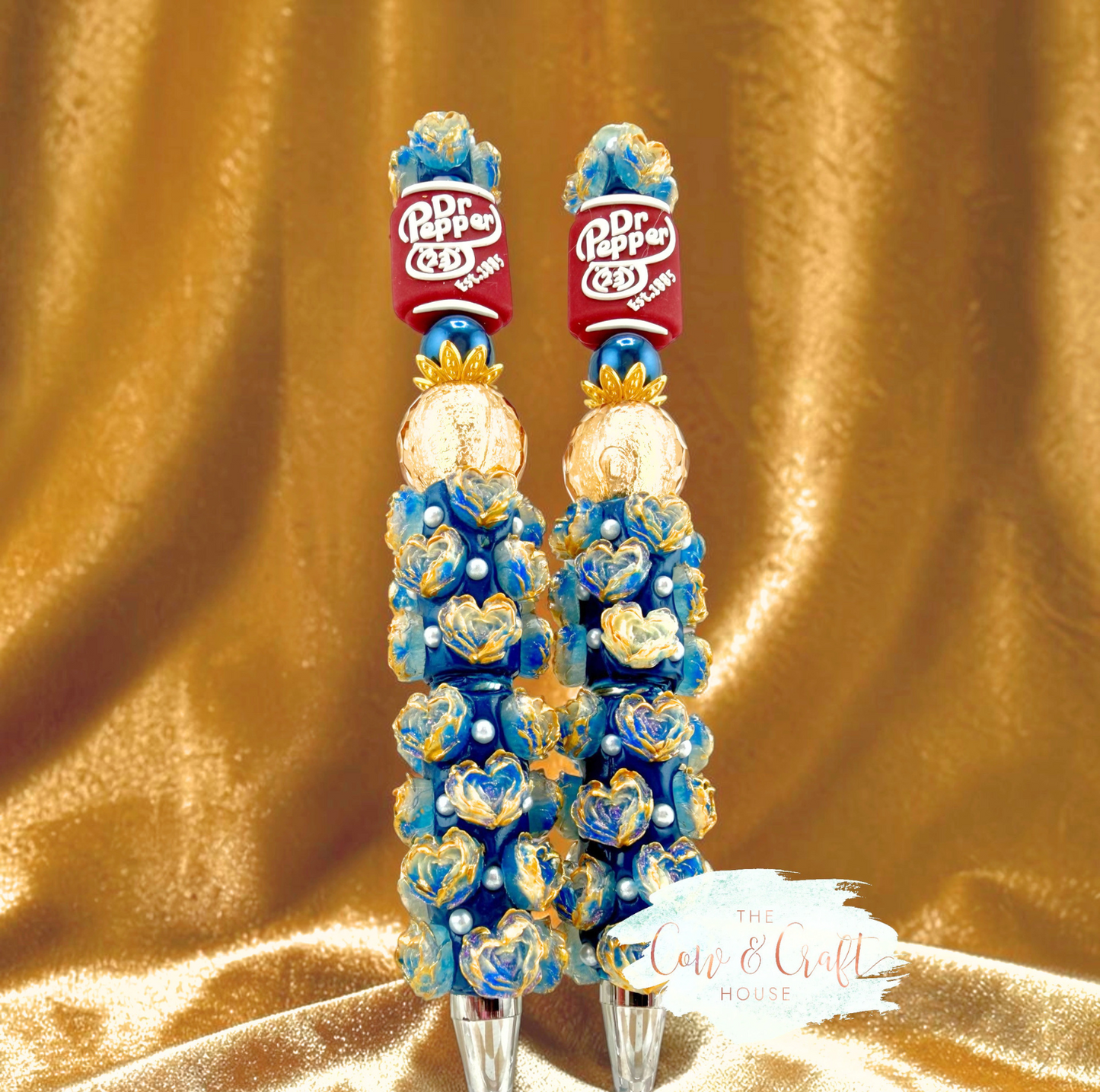 Dr Pepper Beaded Pen – Black Ink Twist Pen