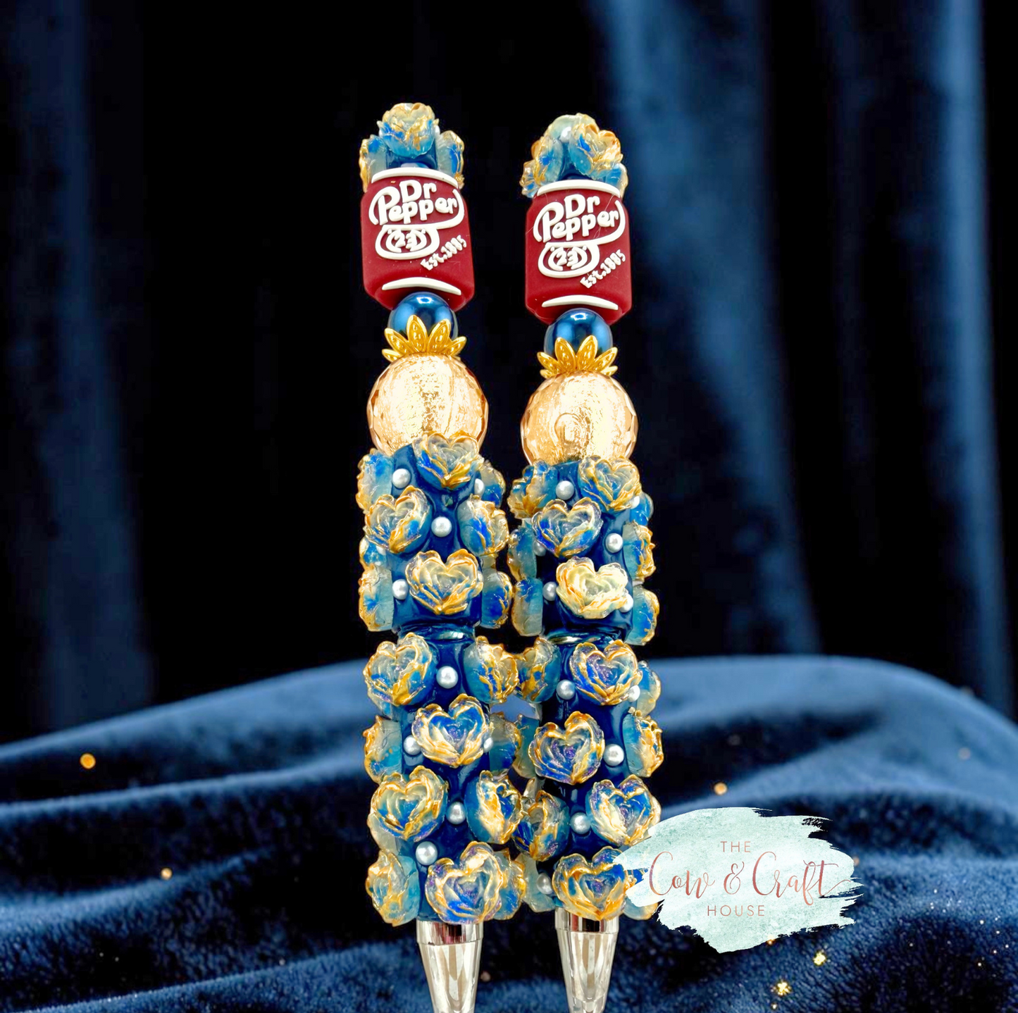 Dr Pepper Beaded Pen – Black Ink Twist Pen