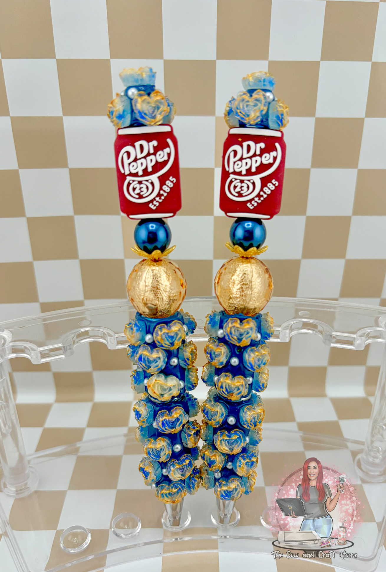 Dr Pepper Beaded Pen – Black Ink Twist Pen
