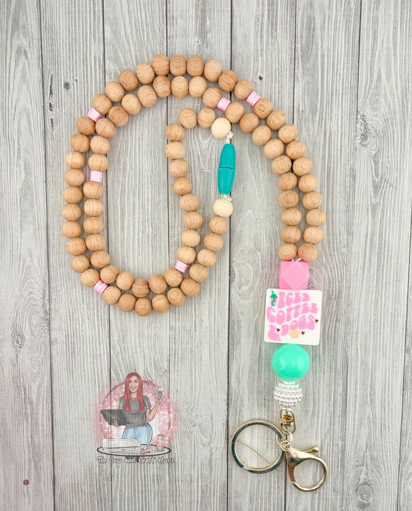Iced Coffee & Dogs Teacher Lanyard