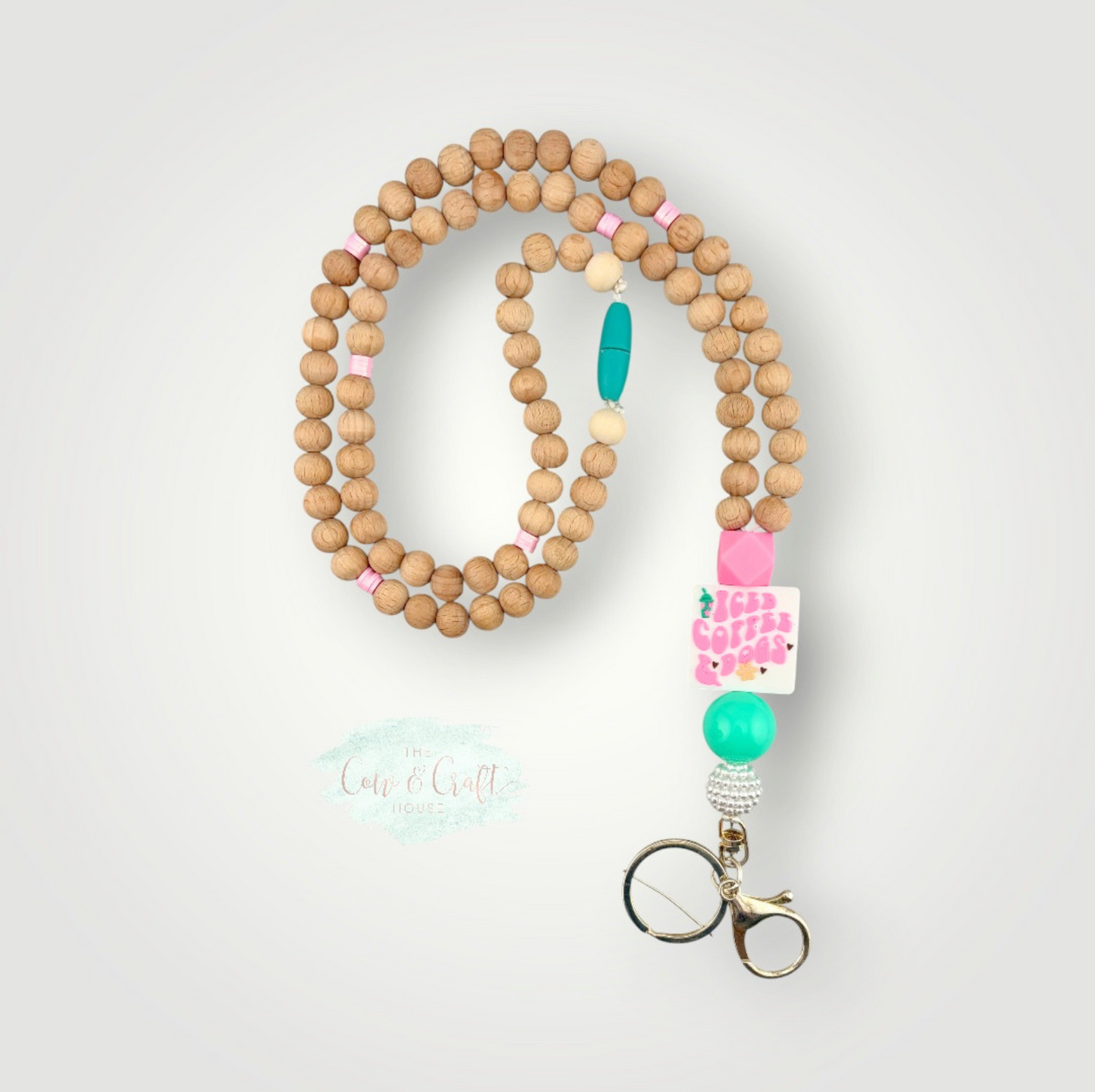 Iced Coffee & Dogs Teacher Lanyard