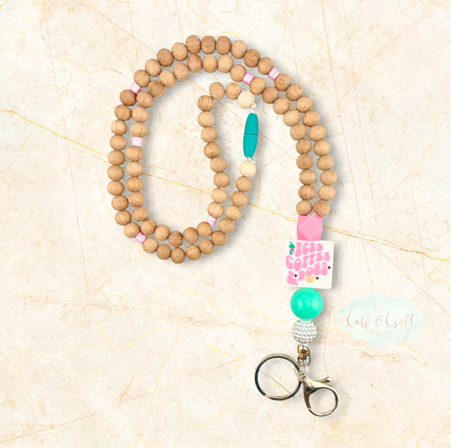 Iced Coffee & Dogs Teacher Lanyard