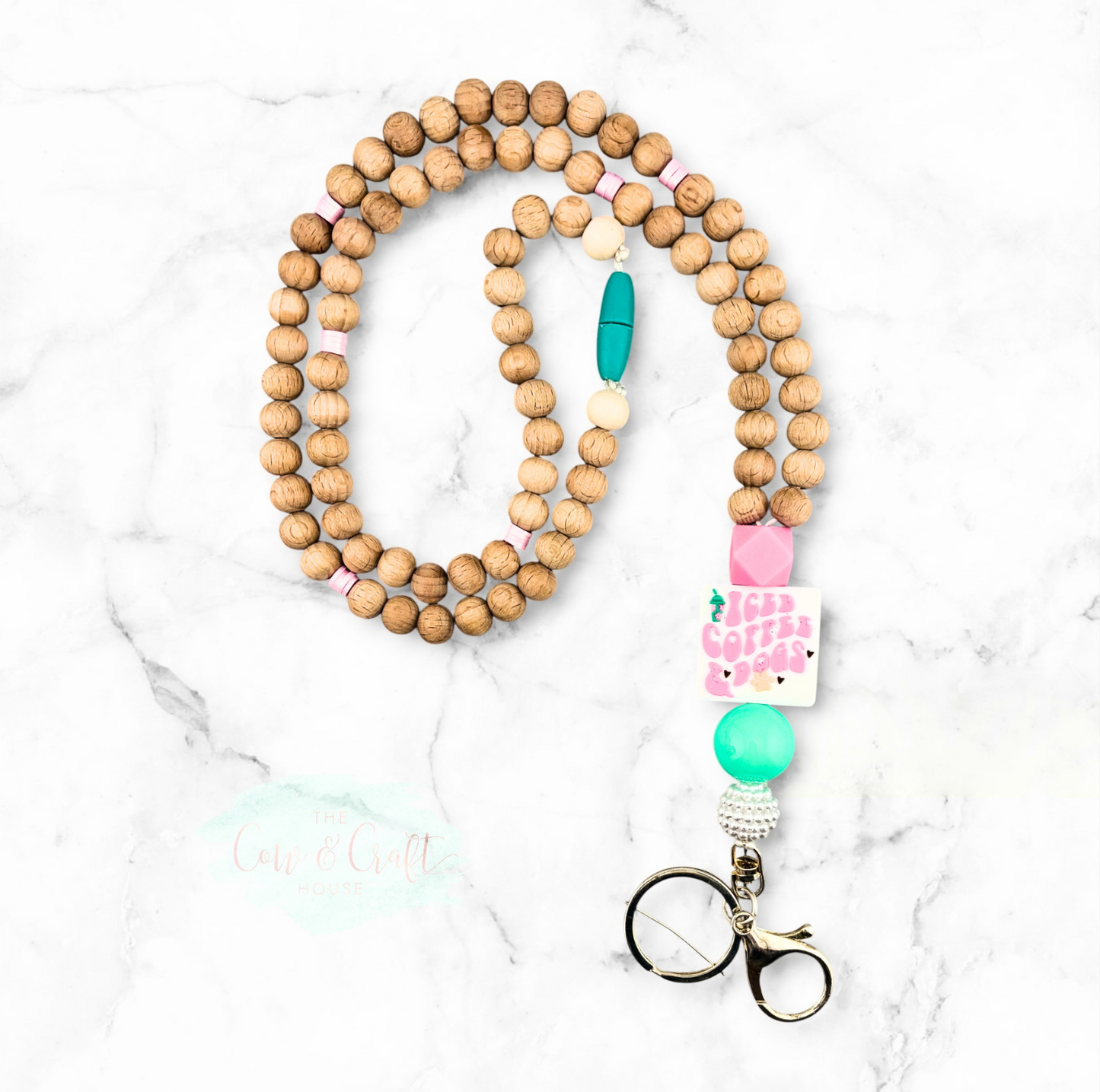 Iced Coffee & Dogs Teacher Lanyard