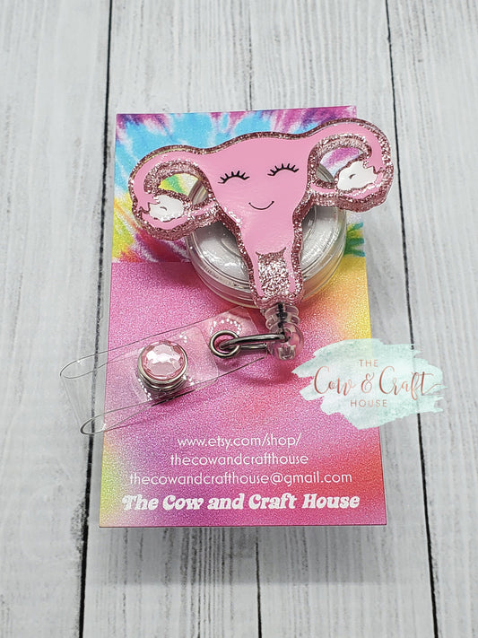Uterus Badge Reel, Cute Gynecology Nurse Badge