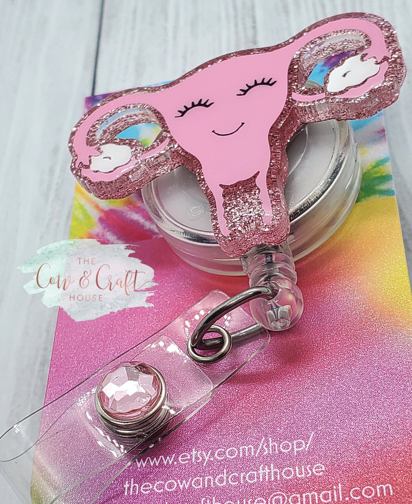 Uterus Badge Reel, Cute Gynecology Nurse Badge