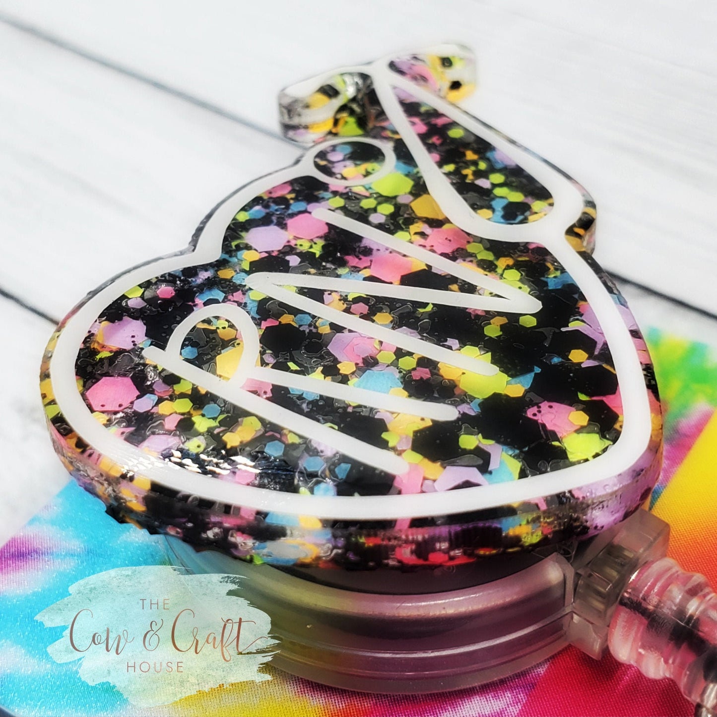 RN Stethoscope Heart Badge Reel: Glitter Nurse ID Holder