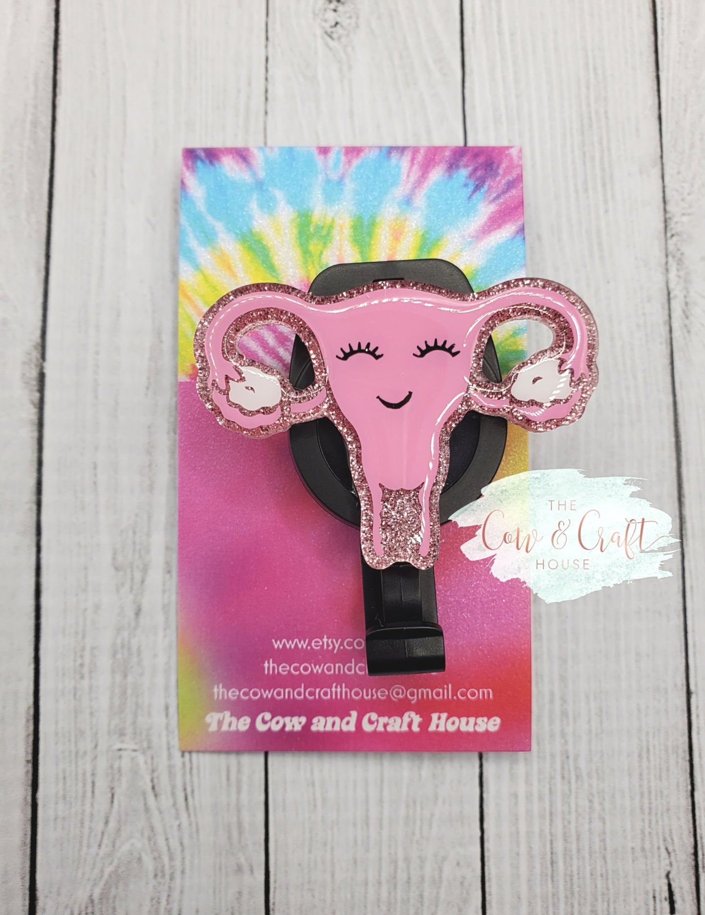 Uterus Badge Reel, Cute Gynecology Nurse Badge