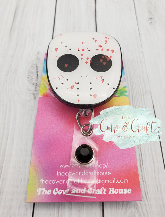 Halloween Horror Mask Badge Reel: Nurse ID Badge