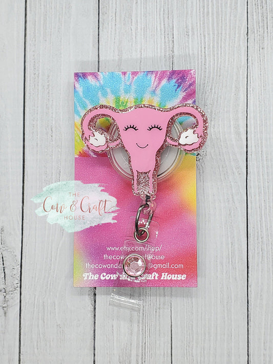 Uterus Badge Reel, Cute Gynecology Nurse Badge