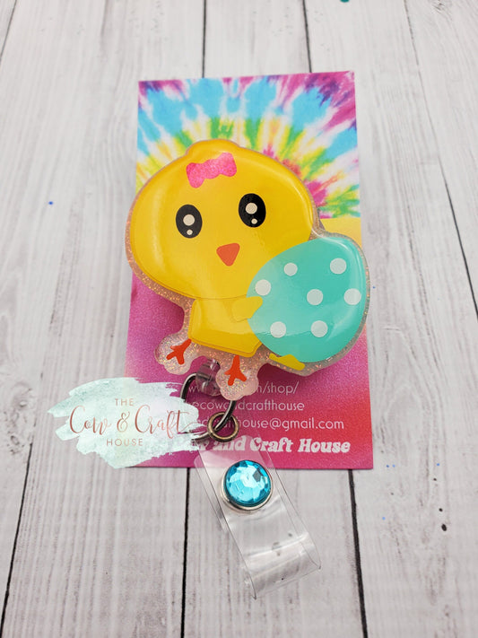 Easter Chick Badge Reel, Easter Badge Reel, Nurse Badge Reel, Easter ID Holder, Holiday Badge Reel