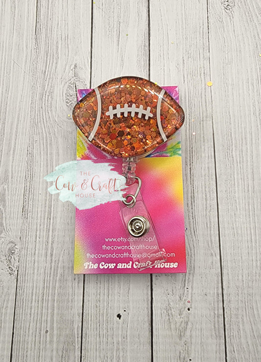 Football Badge Reel: Glitter Resin Nurse Badge Holder