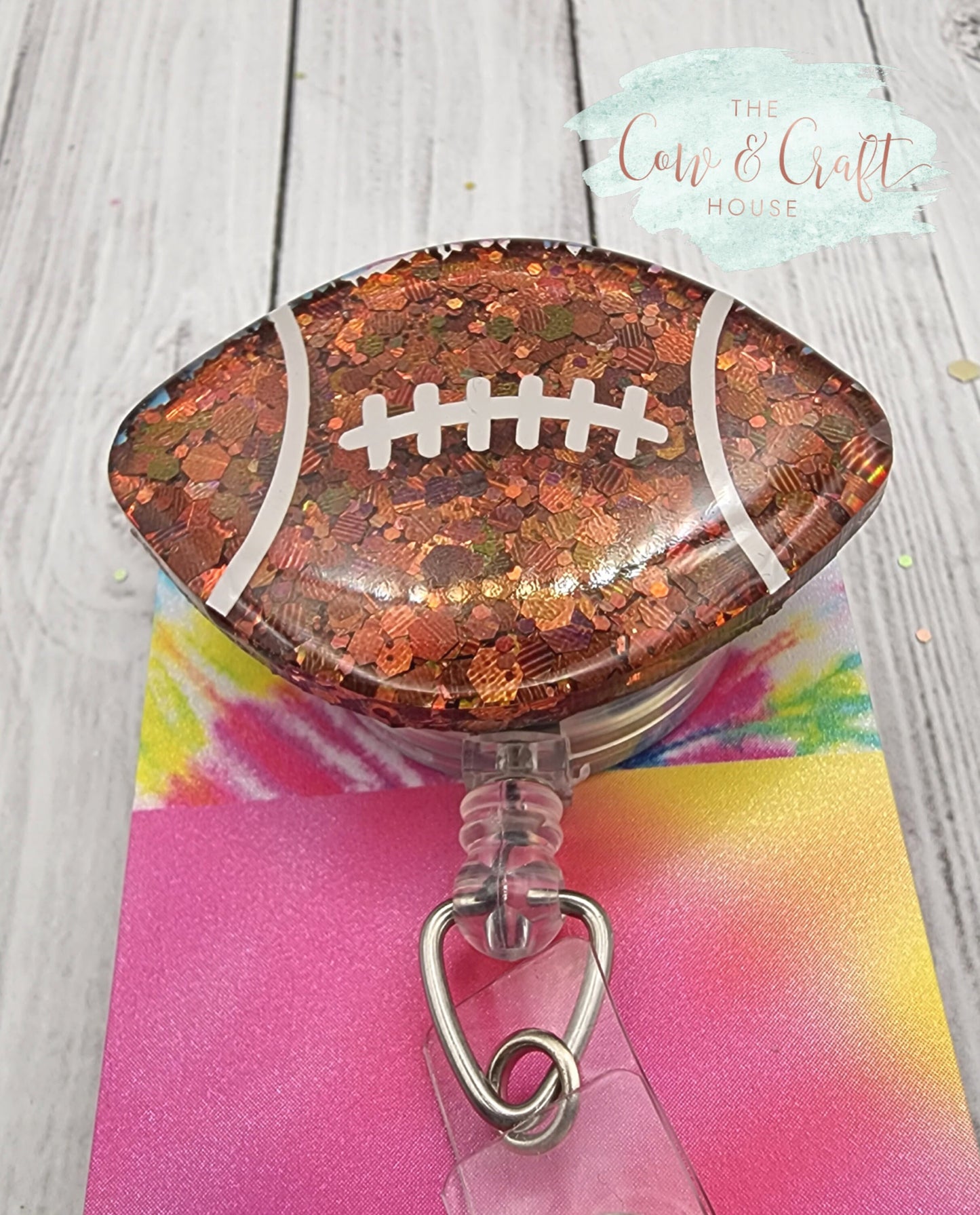 Football Badge Reel: Glitter Resin Nurse Badge Holder
