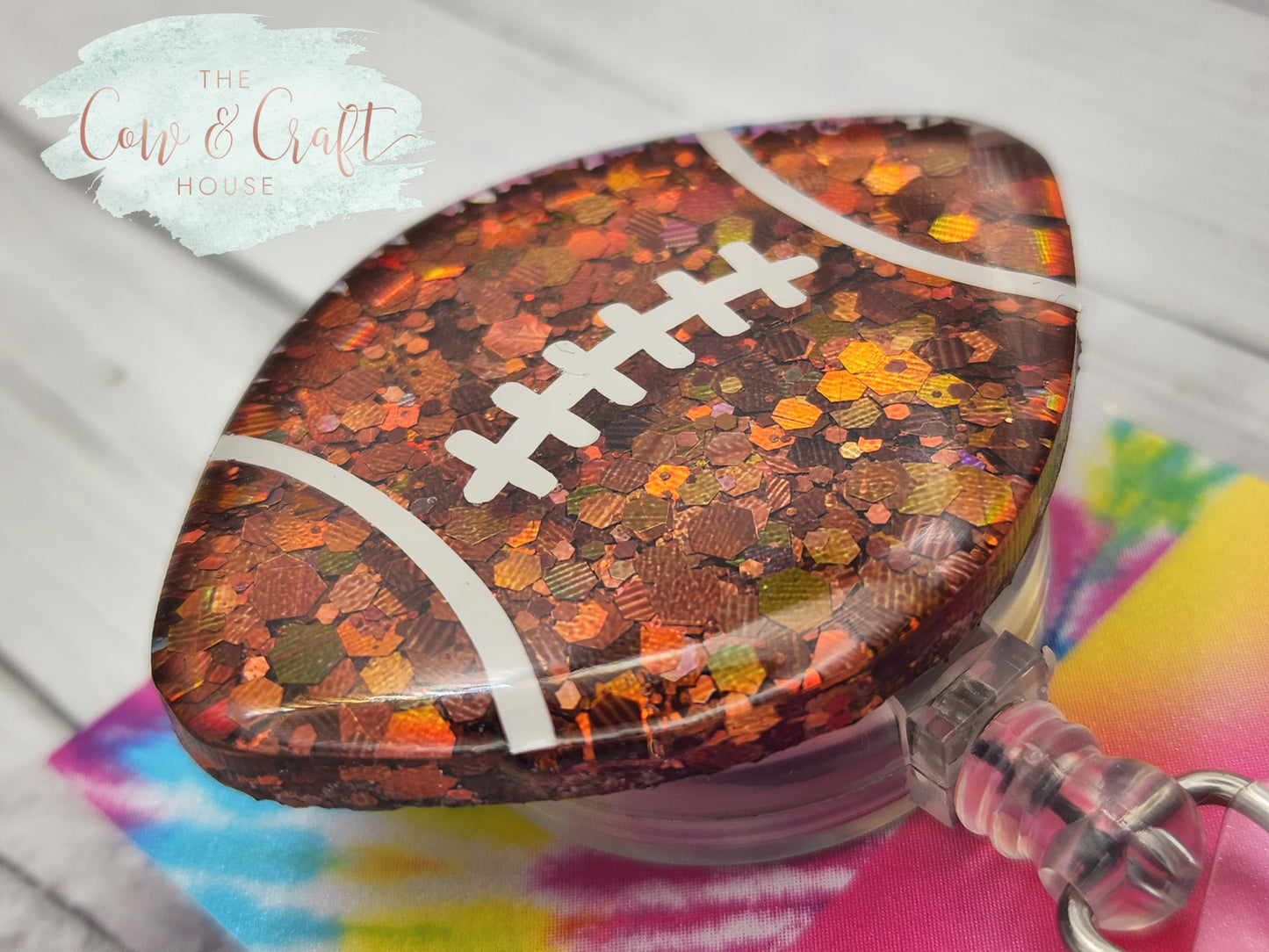 Football Badge Reel: Glitter Resin Nurse Badge Holder