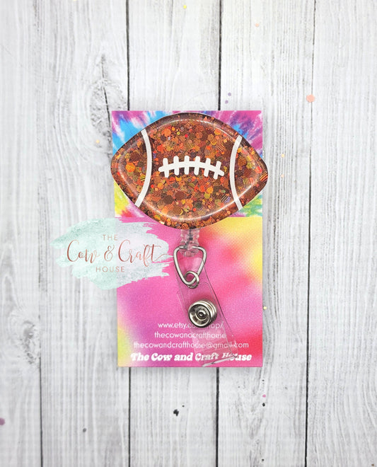 Football Badge Reel: Glitter Resin Nurse Badge Holder