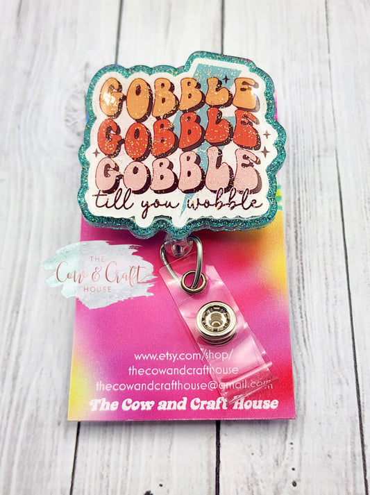 Thanksgiving Turkey Badge Reel: Glitter Nurse ID Holder