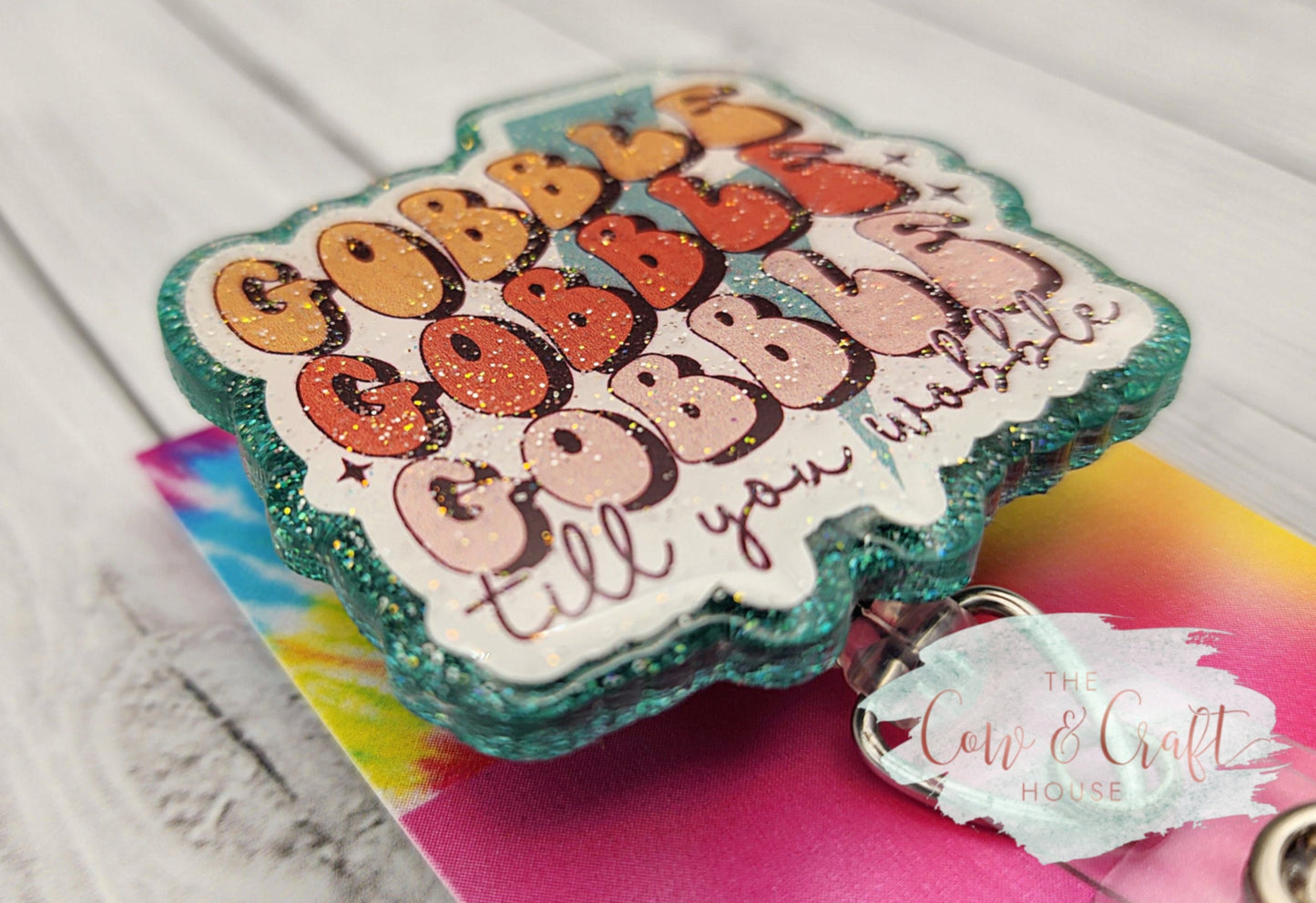Thanksgiving Turkey Badge Reel: Glitter Nurse ID Holder