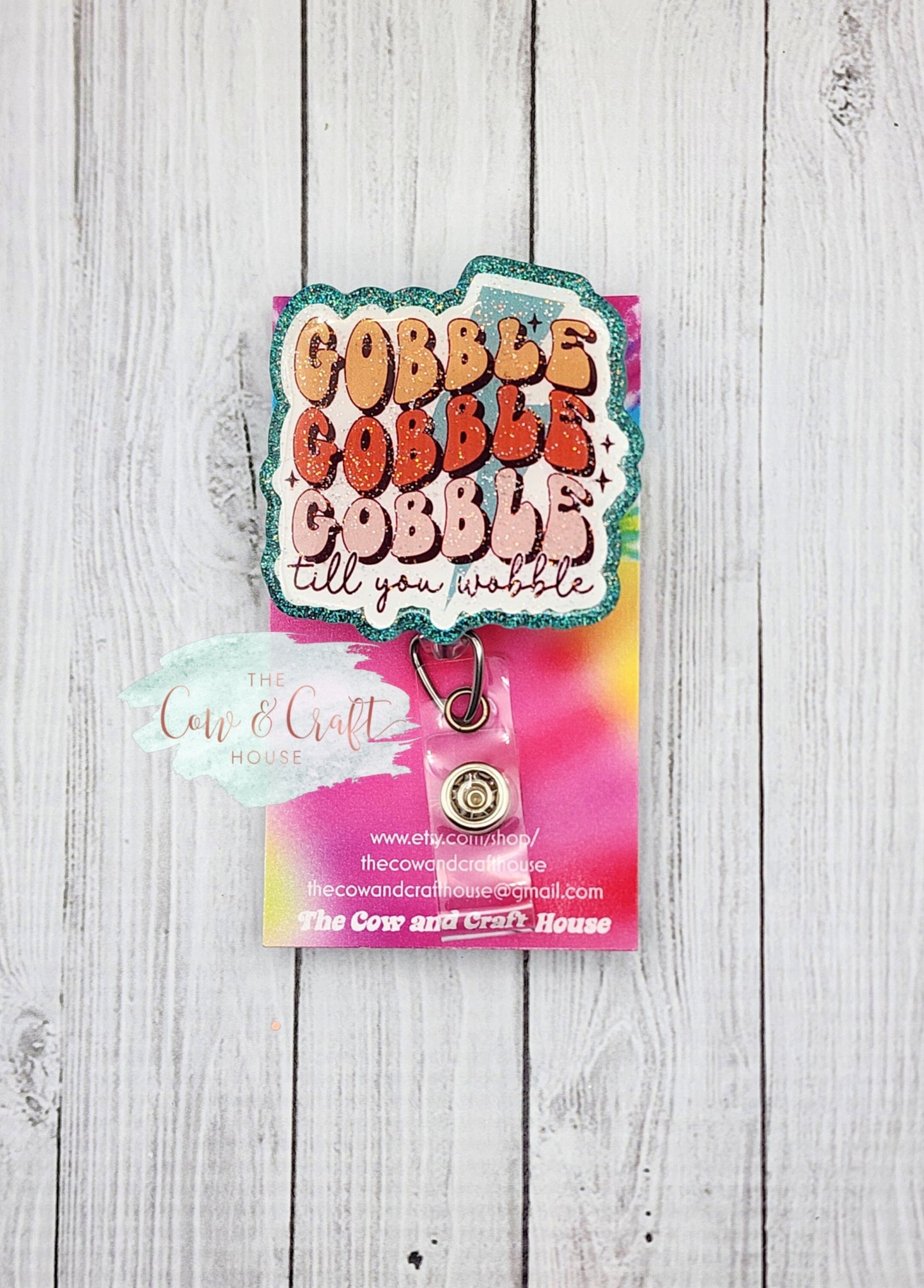 Thanksgiving Turkey Badge Reel: Glitter Nurse ID Holder
