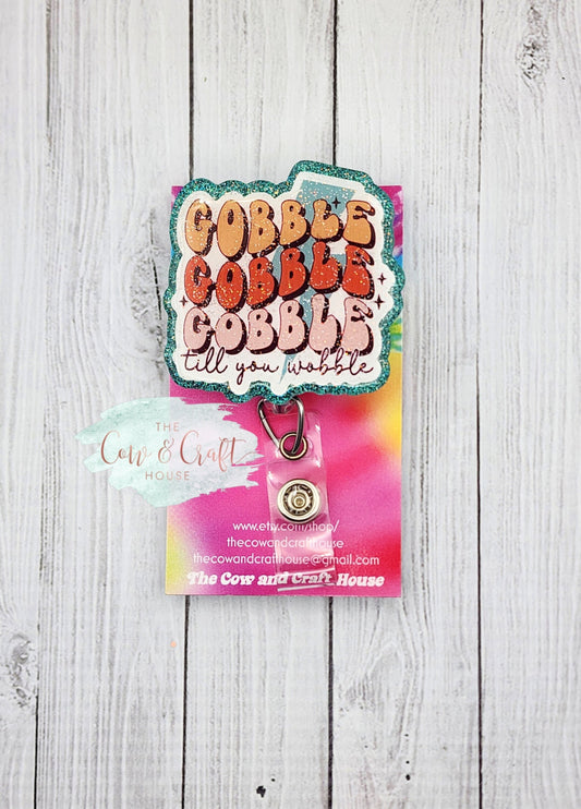 Thanksgiving Turkey Badge Reel: Glitter Nurse ID Holder