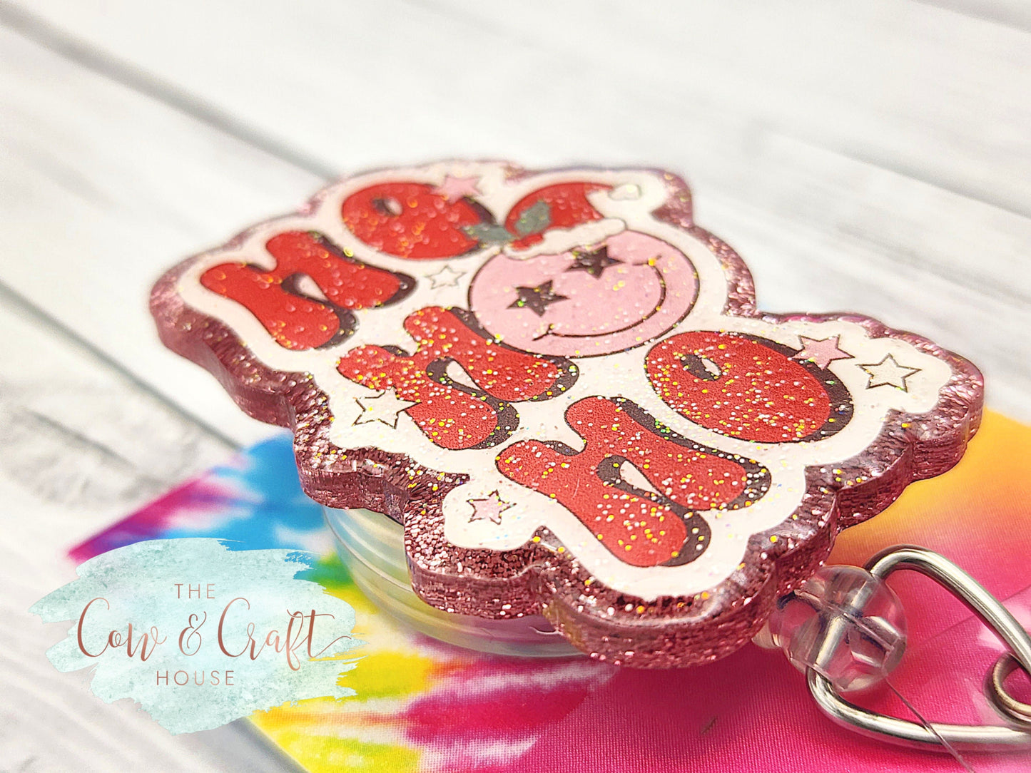 Ho Ho Ho Christmas Badge Reel, Nurse ID Holder