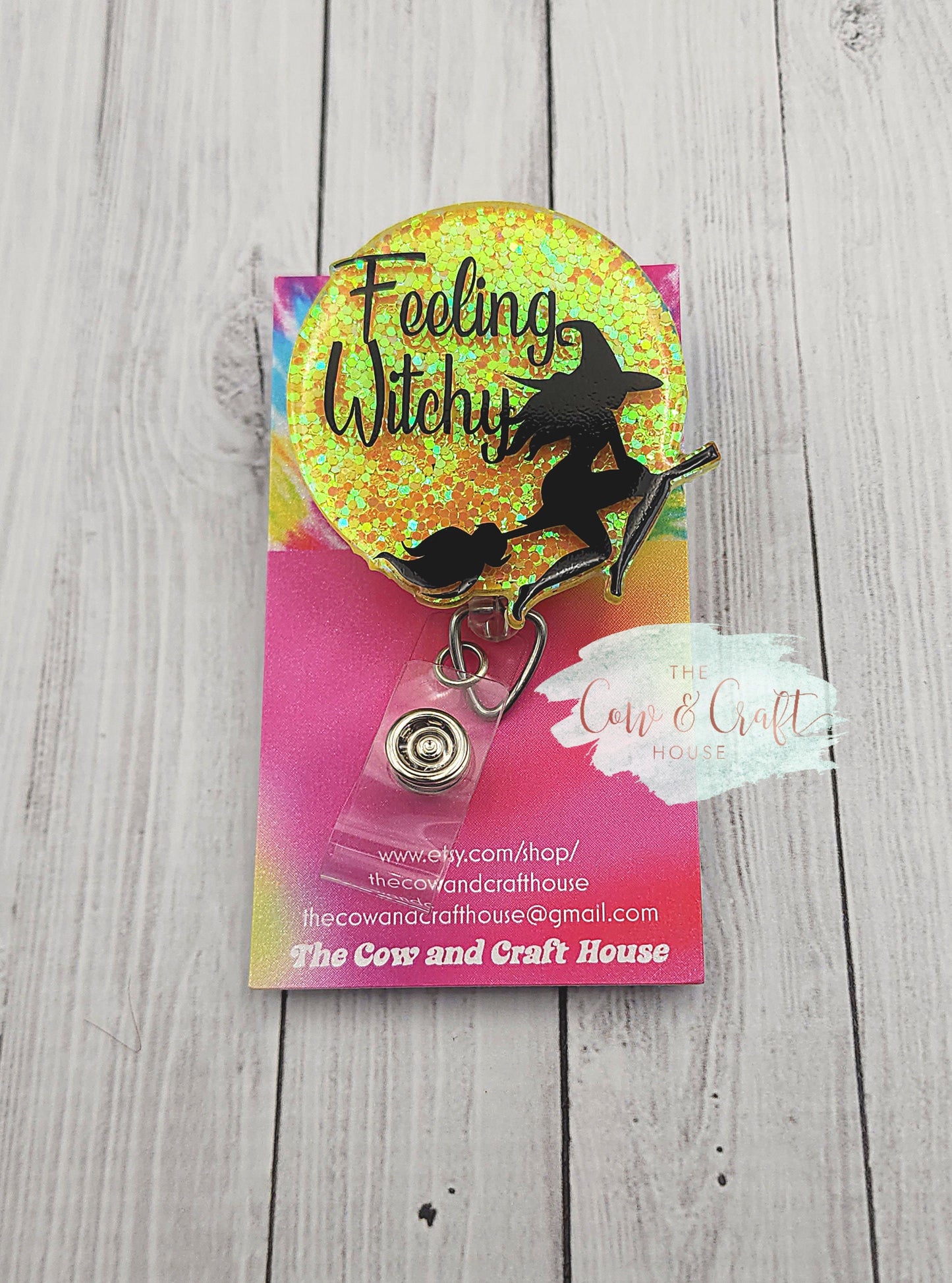 Feeling Witchy Badge Reel: Halloween ID Holder