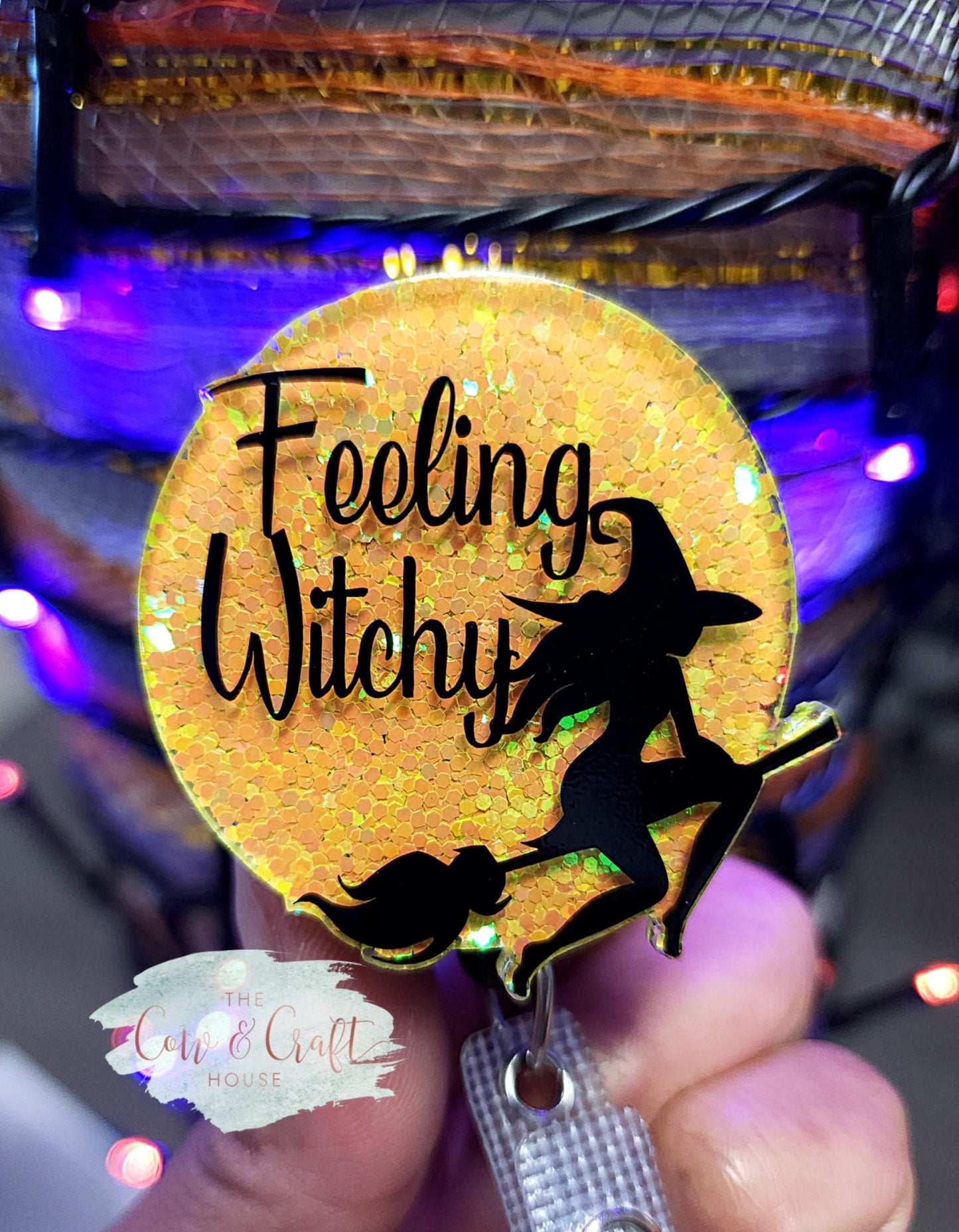 Feeling Witchy Badge Reel: Halloween ID Holder